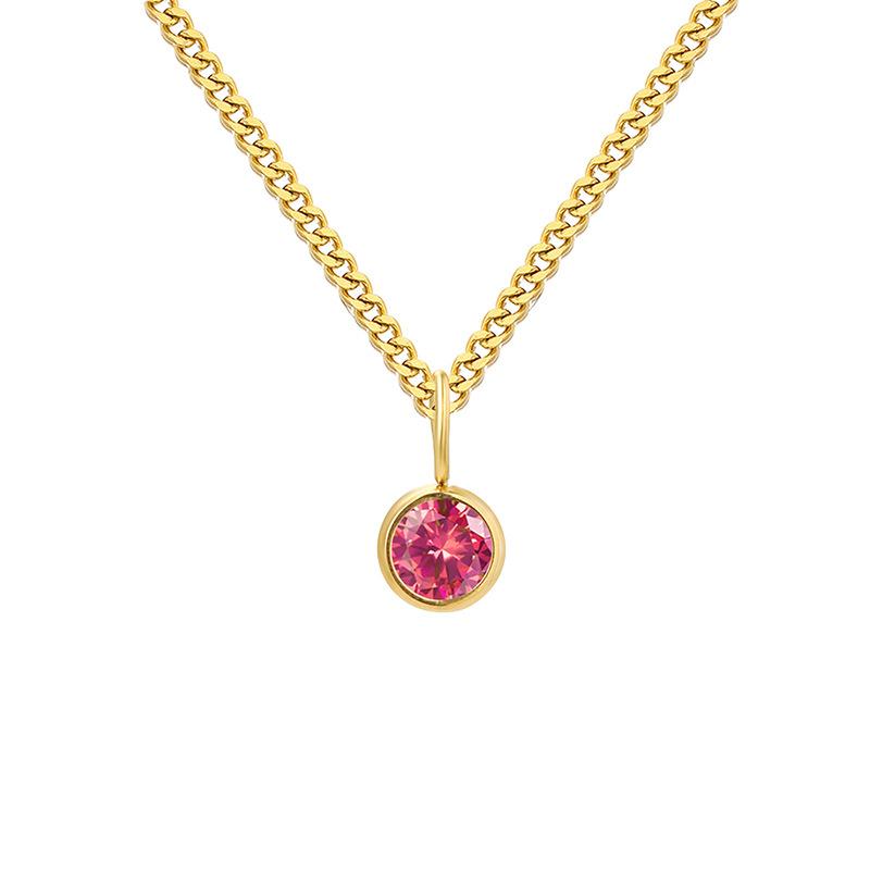 Curb Chain Birthstone Necklace
