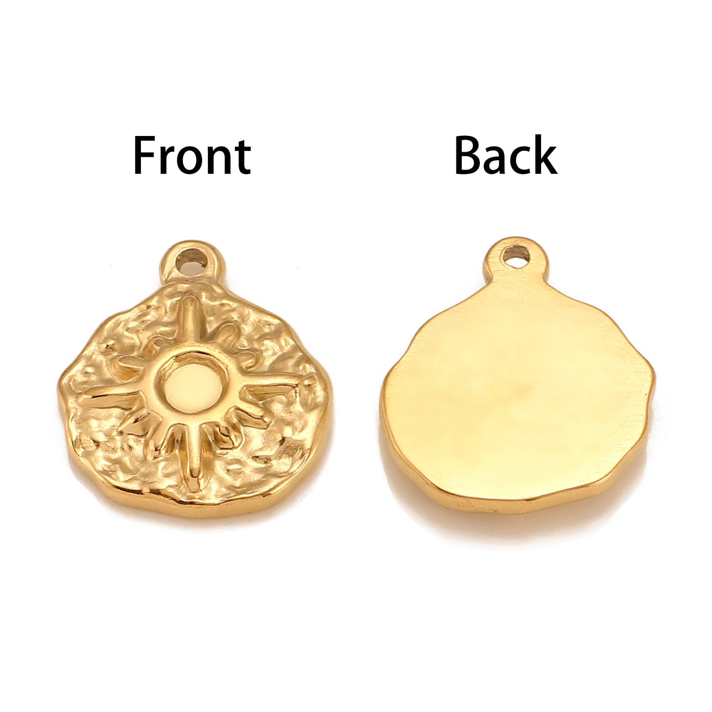 Stainless Steel Sun Irregular Round Pendant