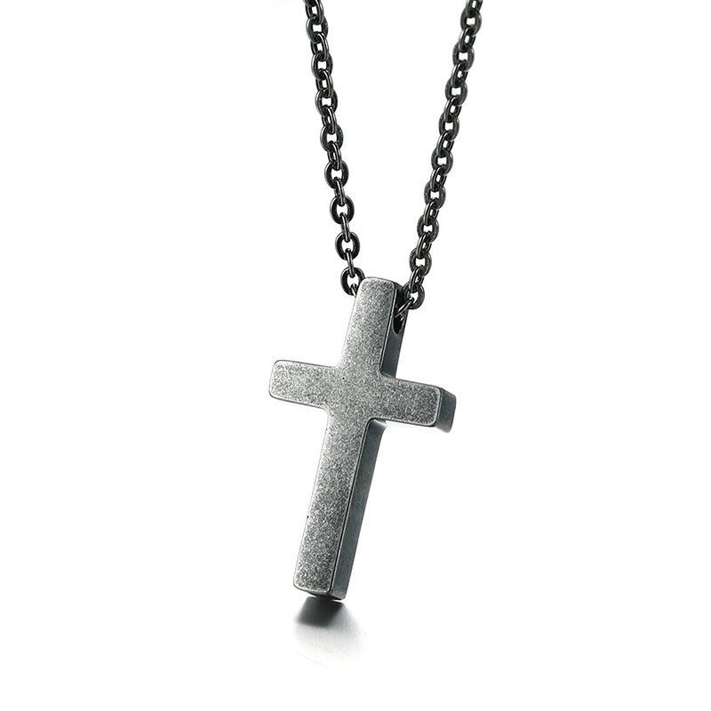 Stainless Steel Minimalist Cross Blank Necklace