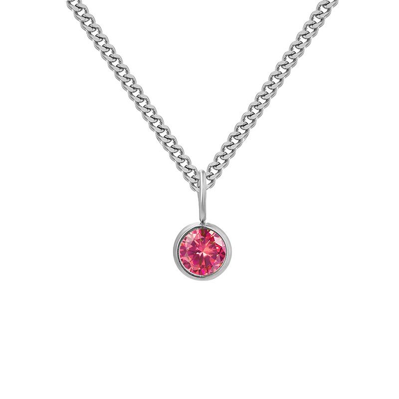 Curb Chain Birthstone Necklace