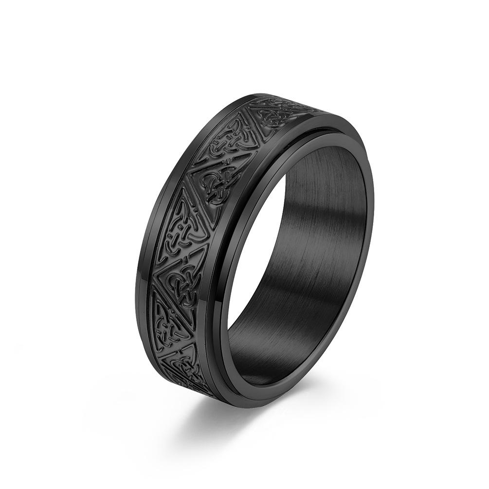 Celtic Triangle Knot Stainless Steel Spinner Ring