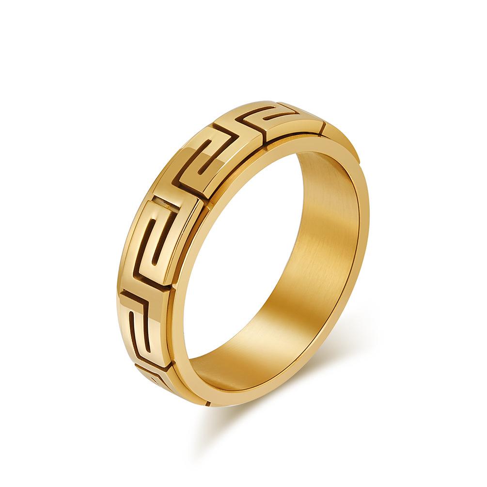 Great Wall Textured Stainless Steel Spinner Ring