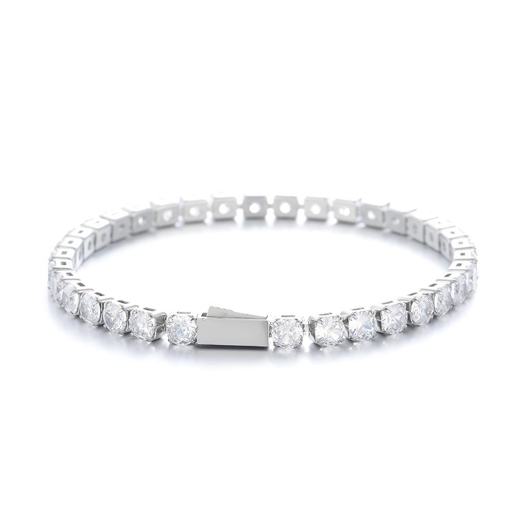 Round Zircon Tennis Bracelets with Clasp