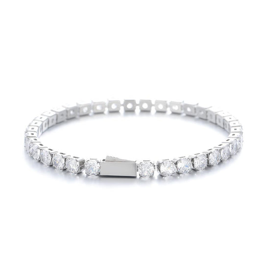 Round Zircon Tennis Bracelets with Clasp