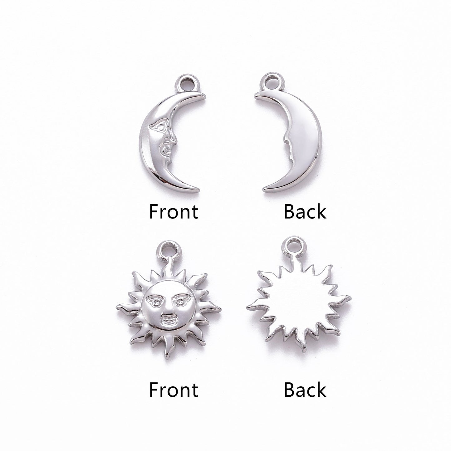 Stainless Steel Sun Moon Pendant