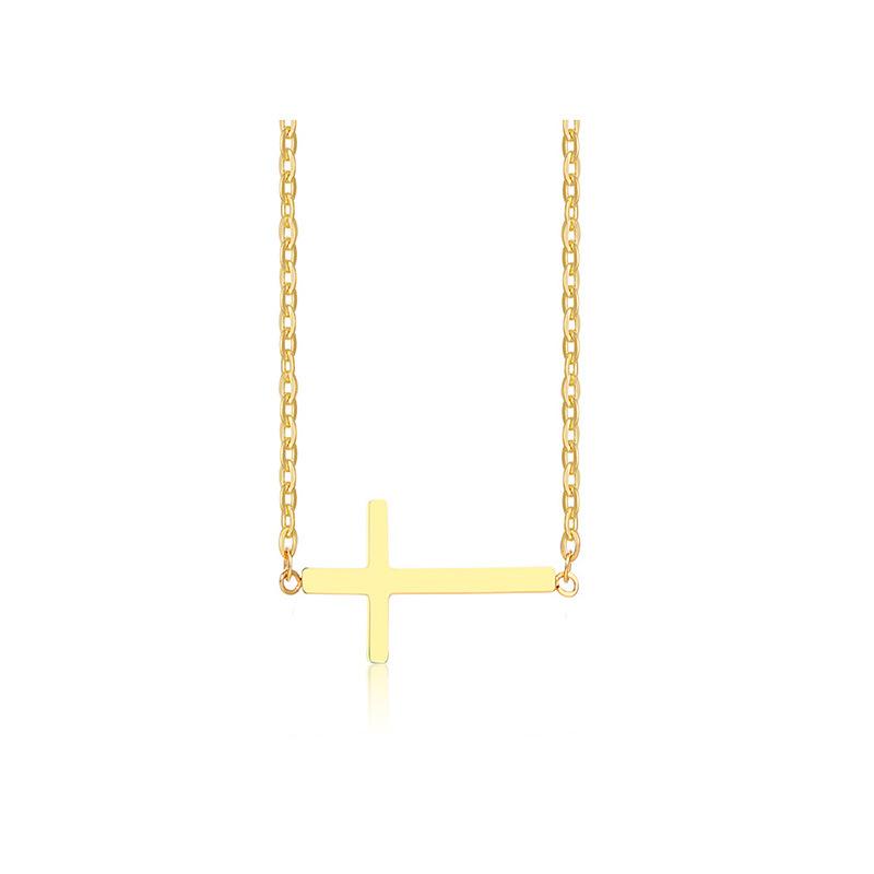 Minimalist Cross Pendant Blank Necklace