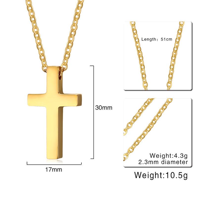 Stainless Steel Minimalist Cross Blank Necklace