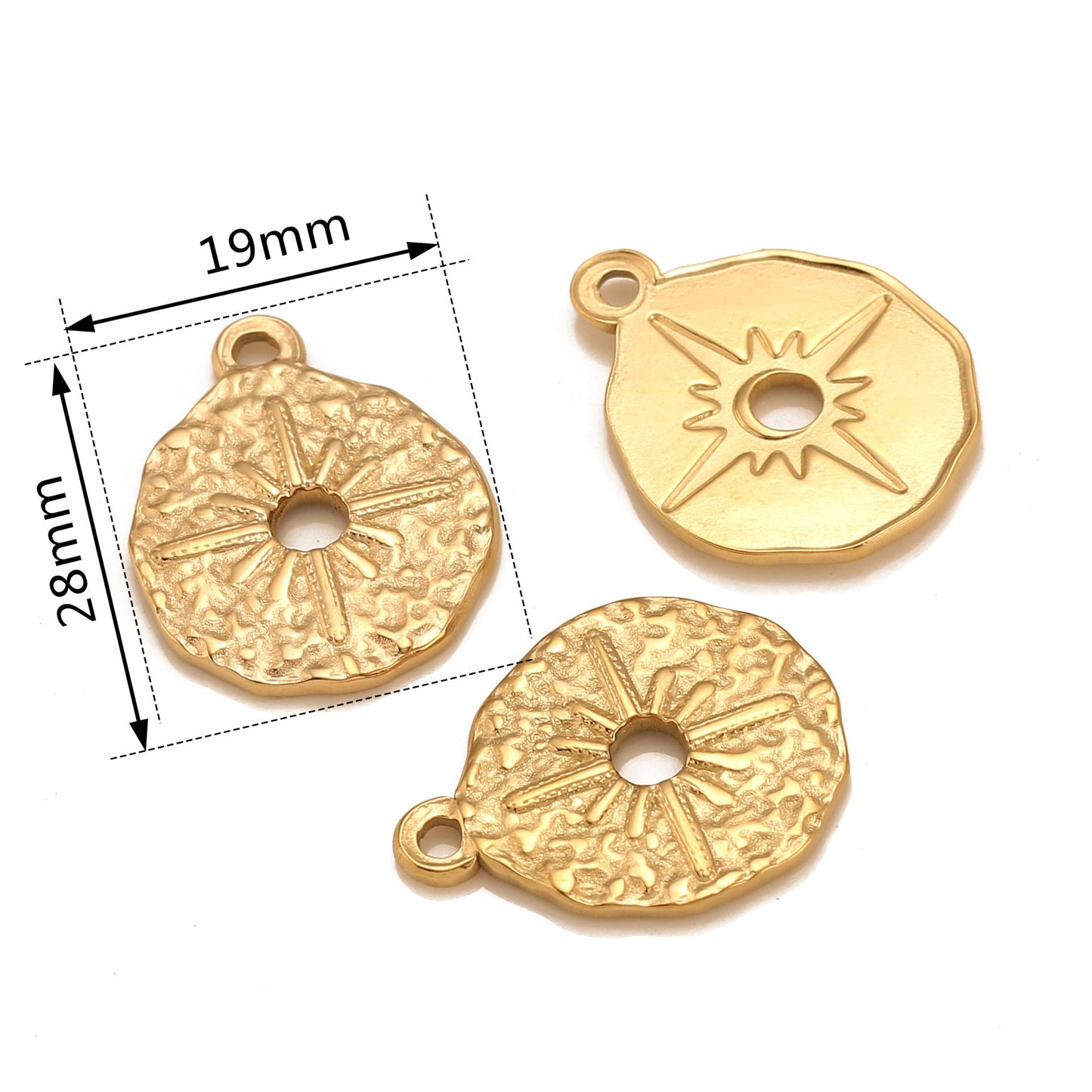Stainless Steel Irregular Round Pendant with Hollow Center