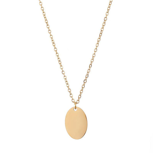 9x13mm Oval Pendant Stainless Steel Blank Necklace