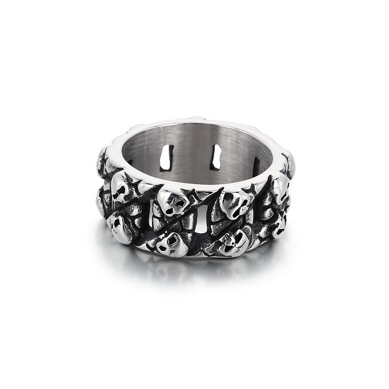 Punk Hollow Skull Stainless Steel Ring