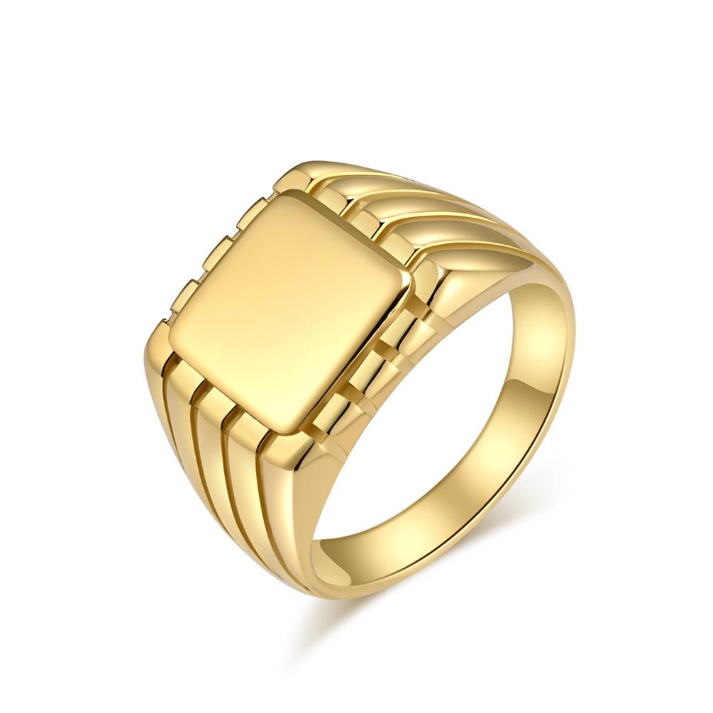 Polished Stainless Steel Square Signet Ring