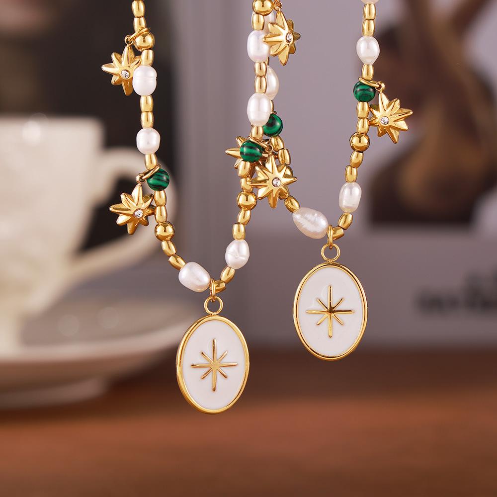 Eight-pointed Star Charm Separated Freshwater Pearl