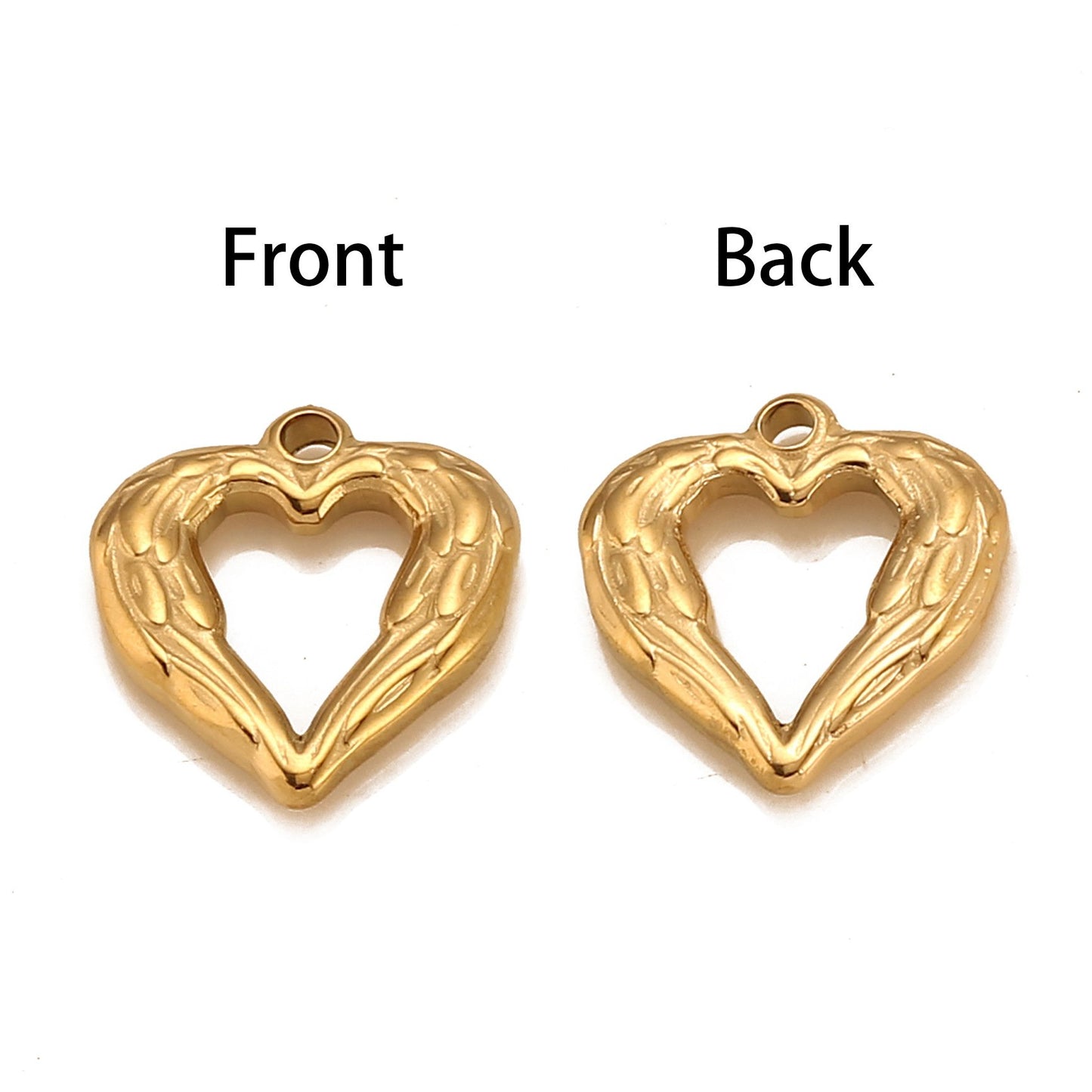 Stainless Steel Heart-Shaped Wing Pendant