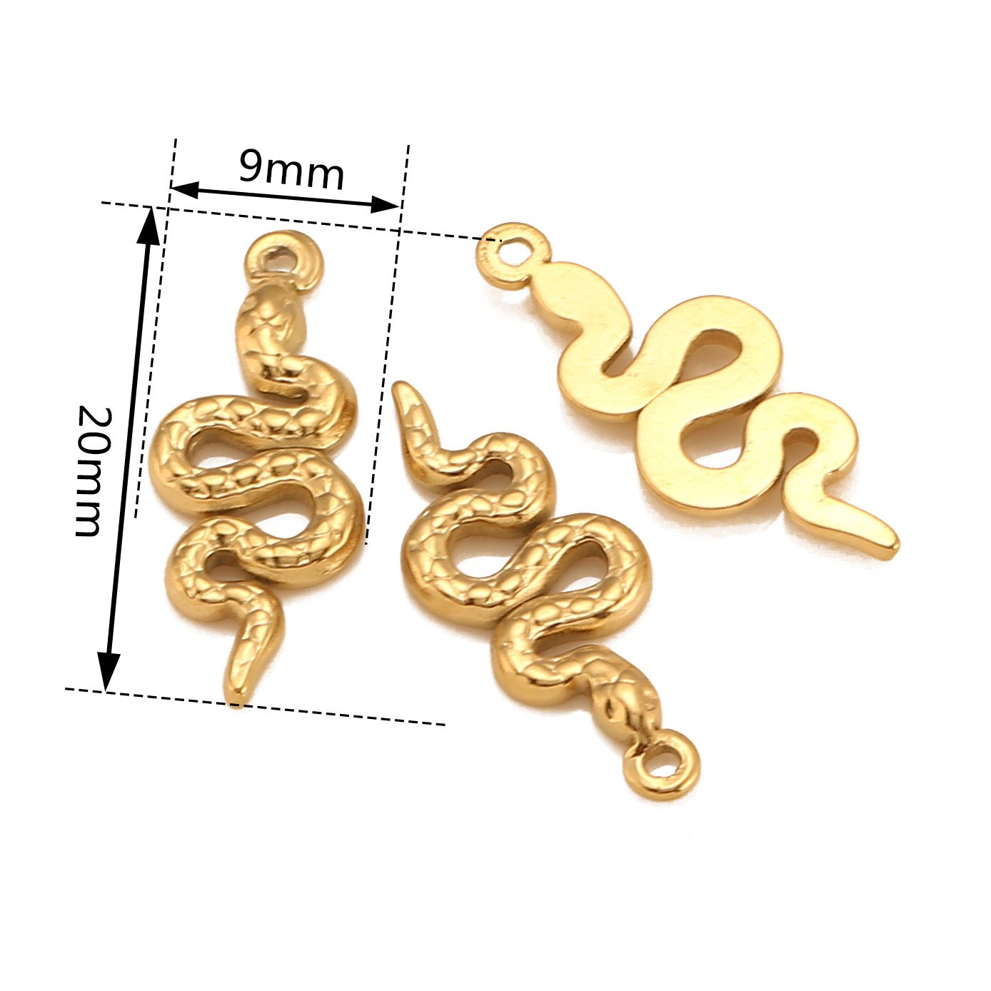 18K Gold PVD Stainless Steel Snake Pendant
