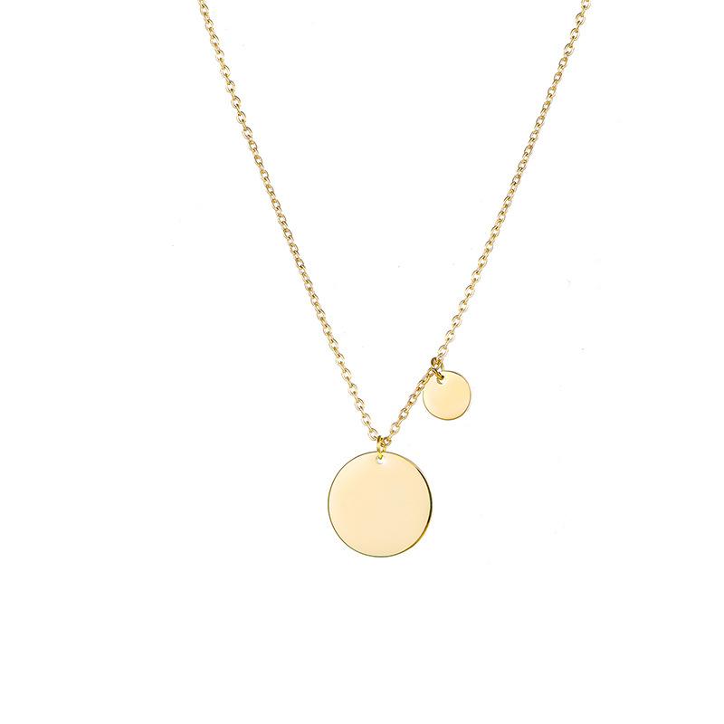 Stainless Steel Double Plate Charm Blank Necklace