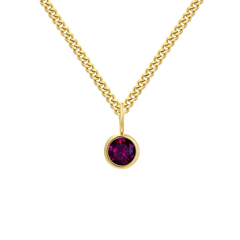 Curb Chain Birthstone Necklace