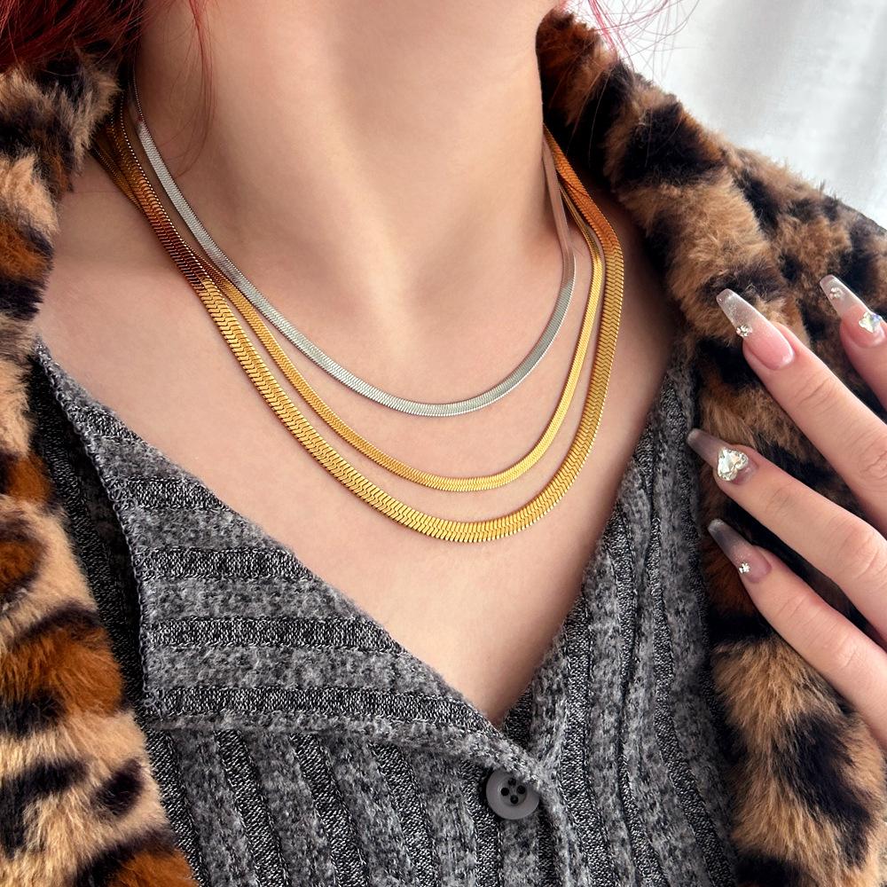 Stainless Steel Flat Snake Chain