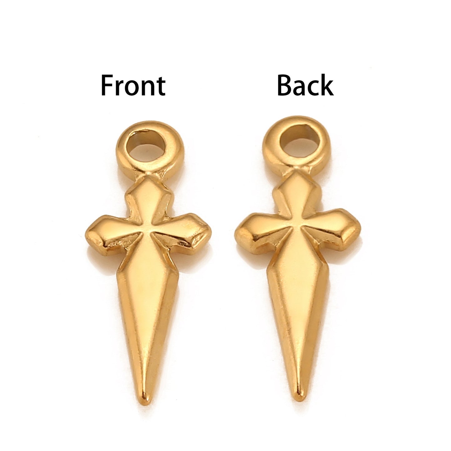 Pendentif en acier inoxydable avec croix longue