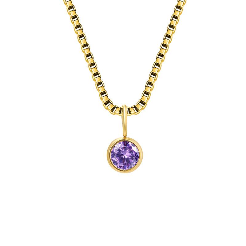 Trends Box Chain Birthstone Necklace