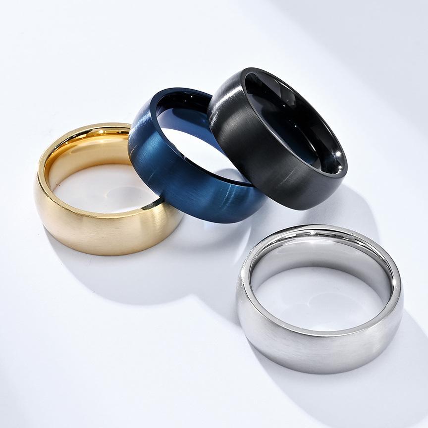 Brushed Stainless Steel Spherel Blank Ring