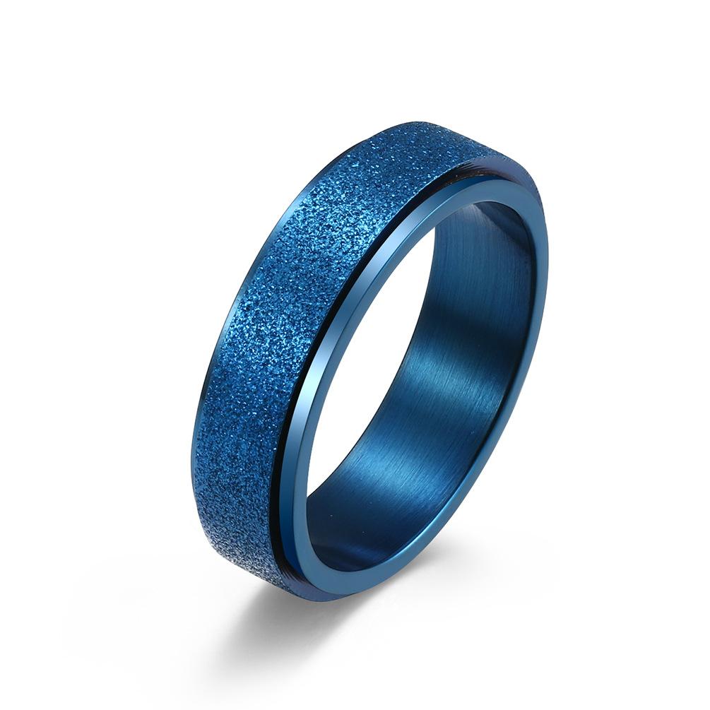 Stainless Steel Frosted Spinner Ring