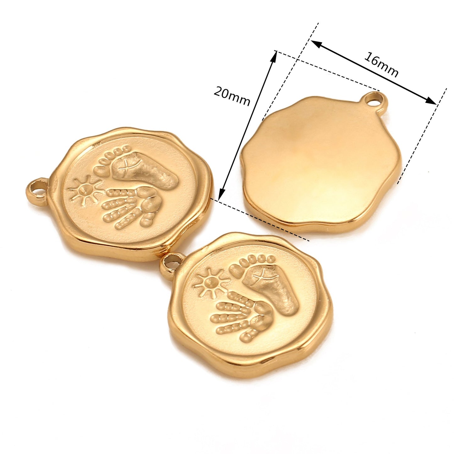 Handprint & Footprint Stainless Steel Pendant