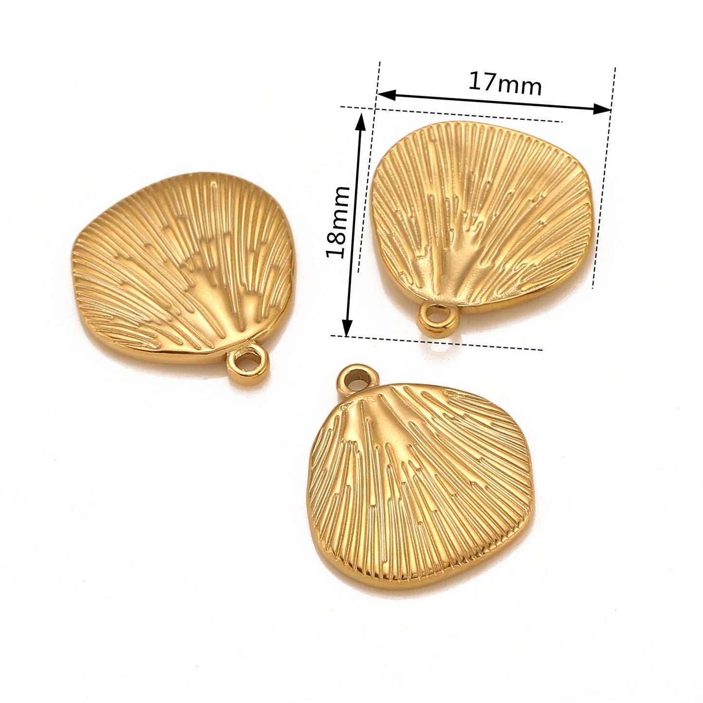 18K Gold PVD Shell Stainless Steel Pendant