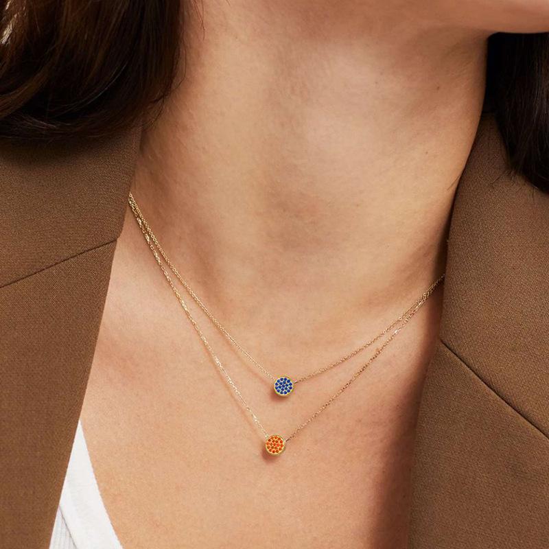 Inlay Birthstone Pendant Necklace