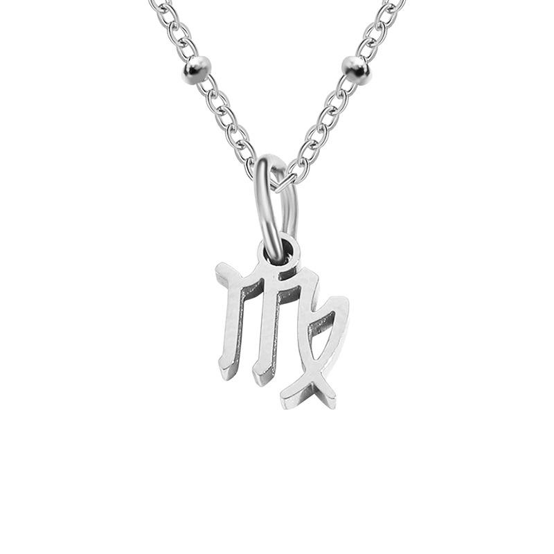 Stainless Steel Ball Chain Zodiac Necklace
