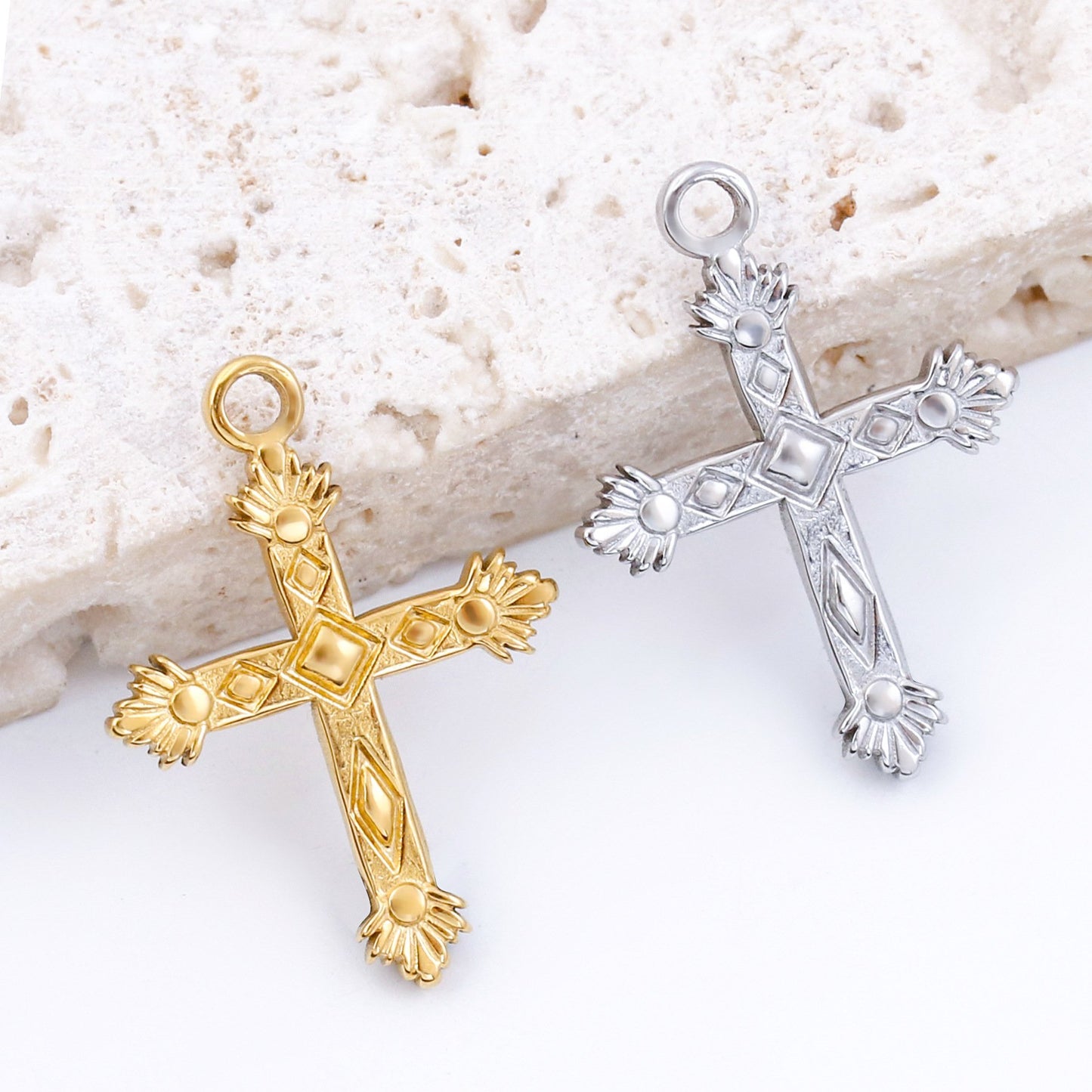 3D Creative Stainless Steel Cross Pendant