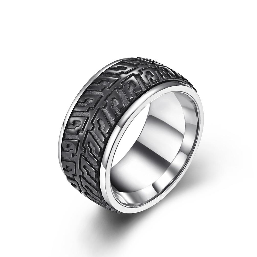 Tire Mark Stainless Steel Spinner Ring