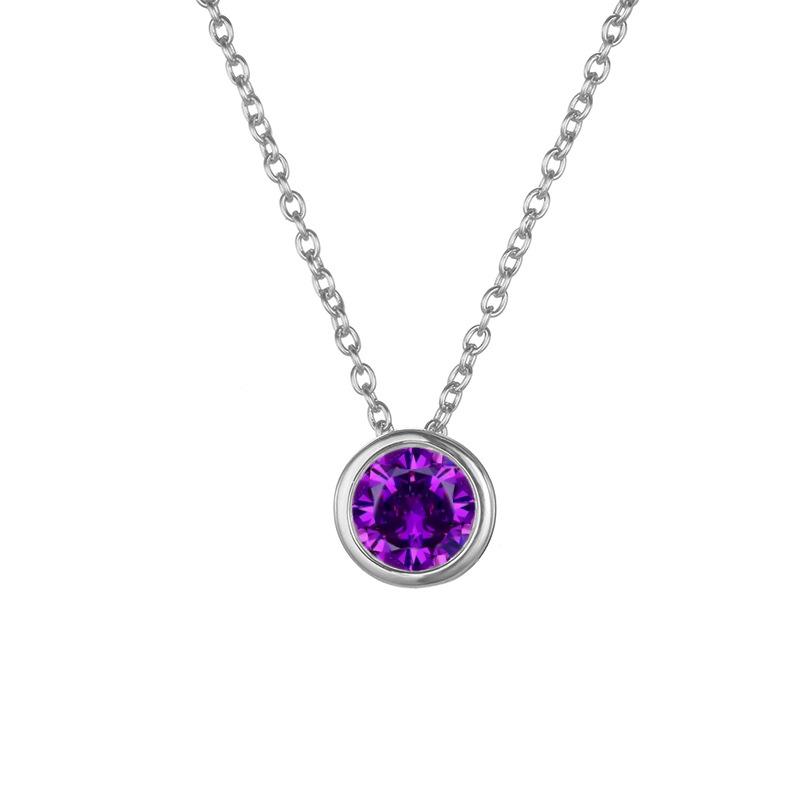 Stainless Cable Chain Birthstone Pendant Necklace