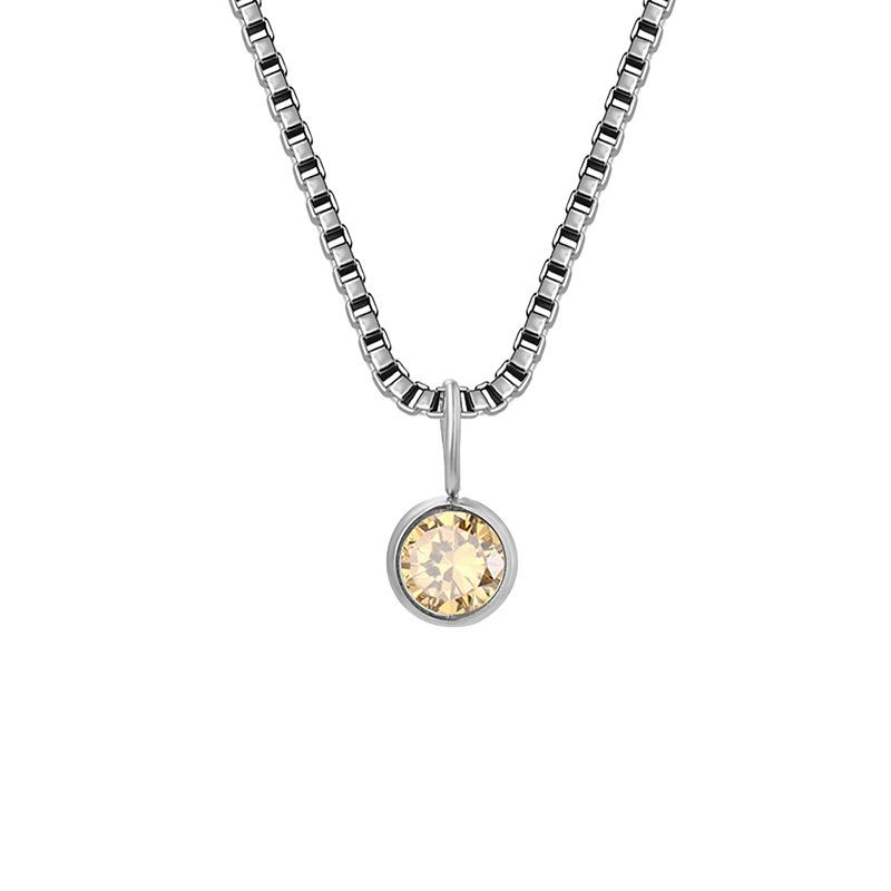 Trends Box Chain Birthstone Necklace