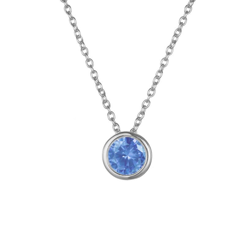Stainless Cable Chain Birthstone Pendant Necklace