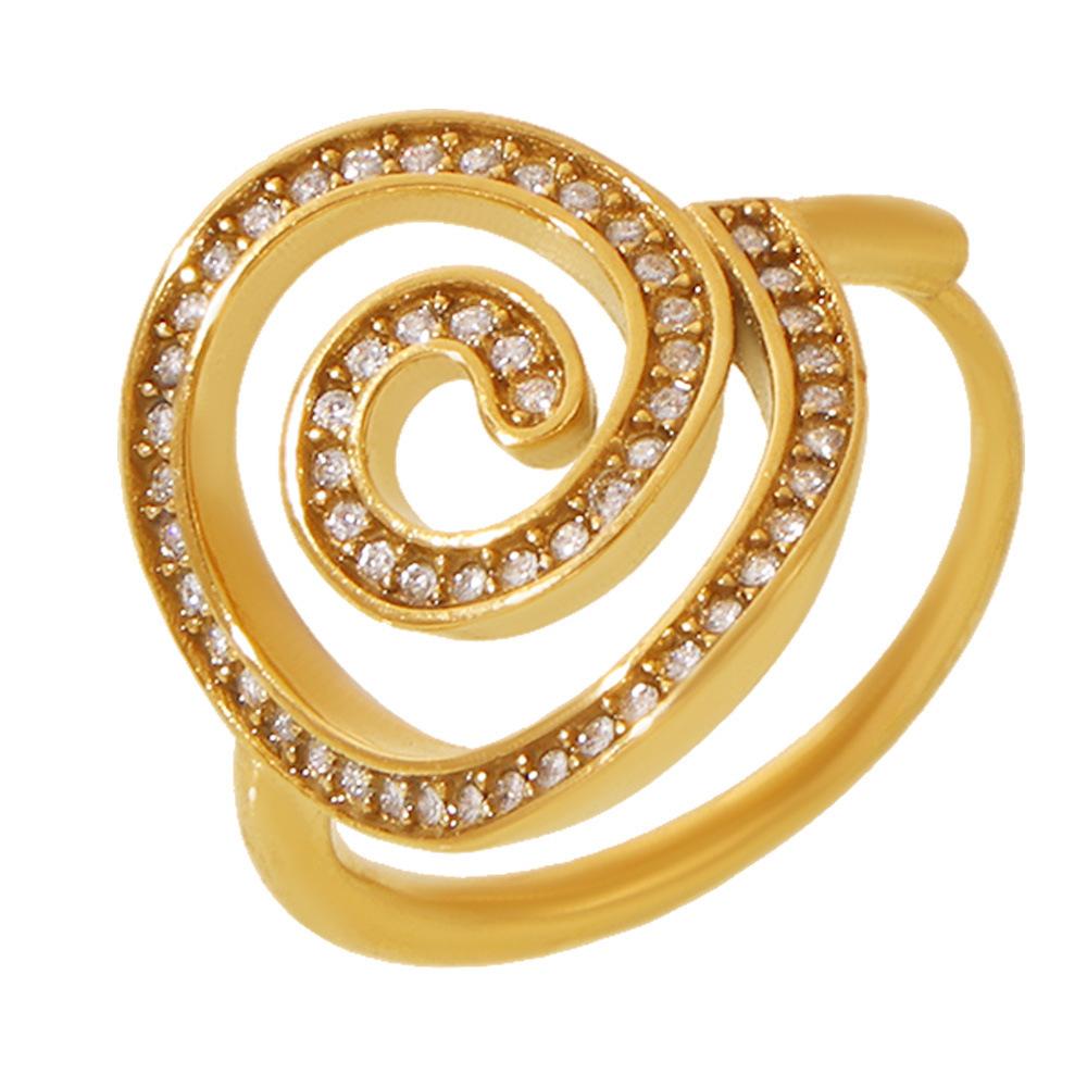 Bague manchette spirale en acier inoxydable et oxyde de zirconium