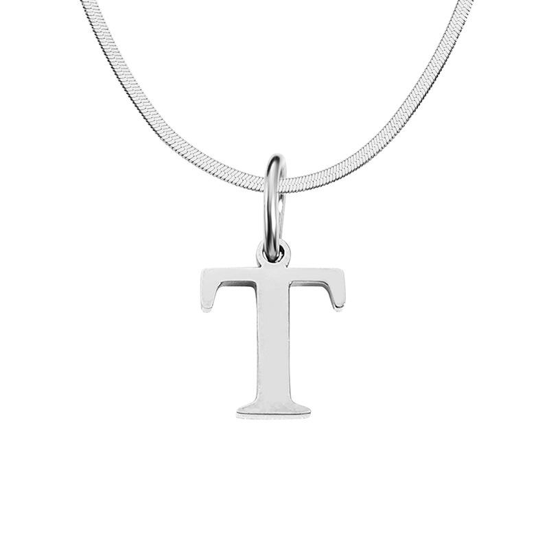 Stainless Steel Snake Chain Letter Choker