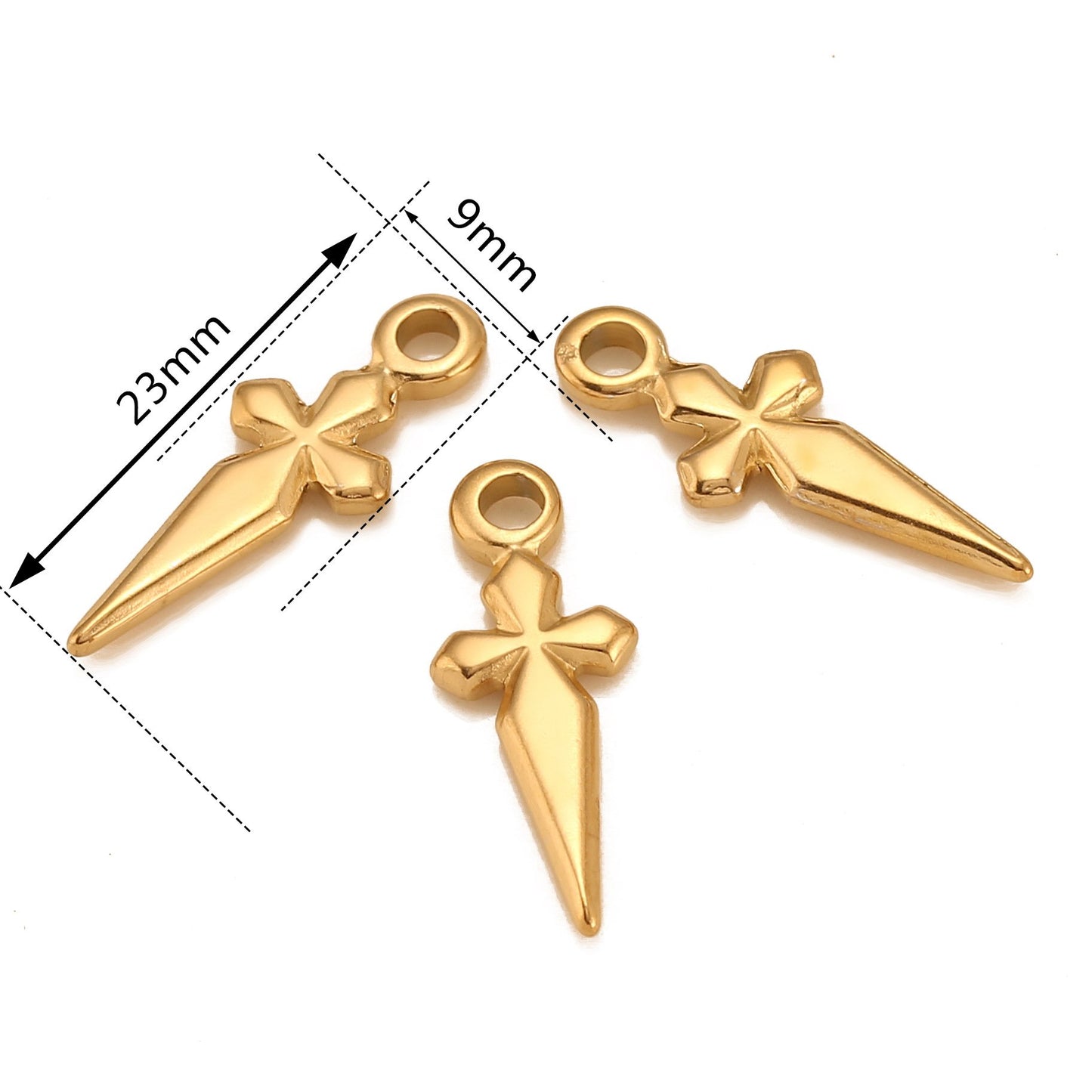 Pendentif en acier inoxydable avec croix longue