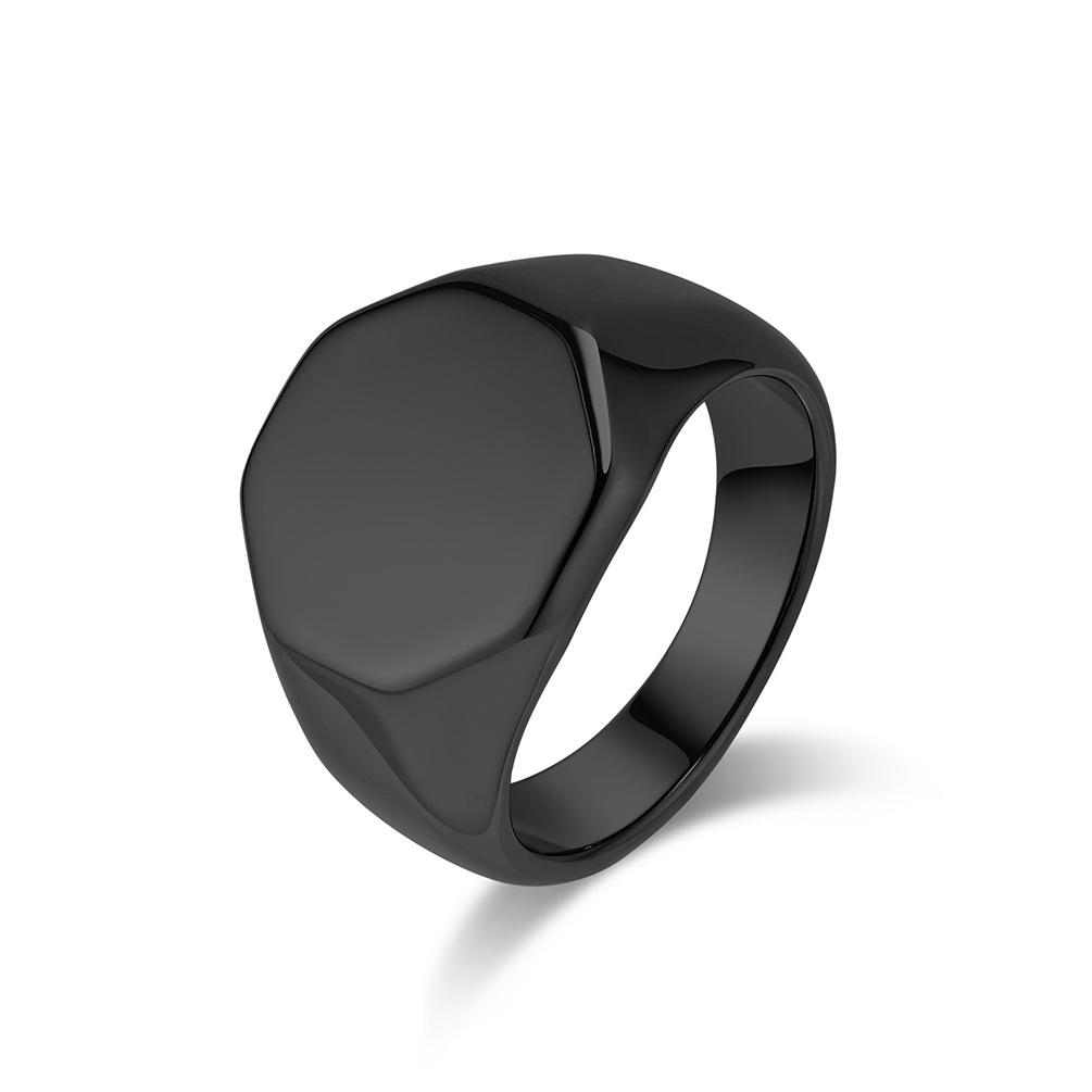 Six-Sided Polished Stainless Steel Signet Ring