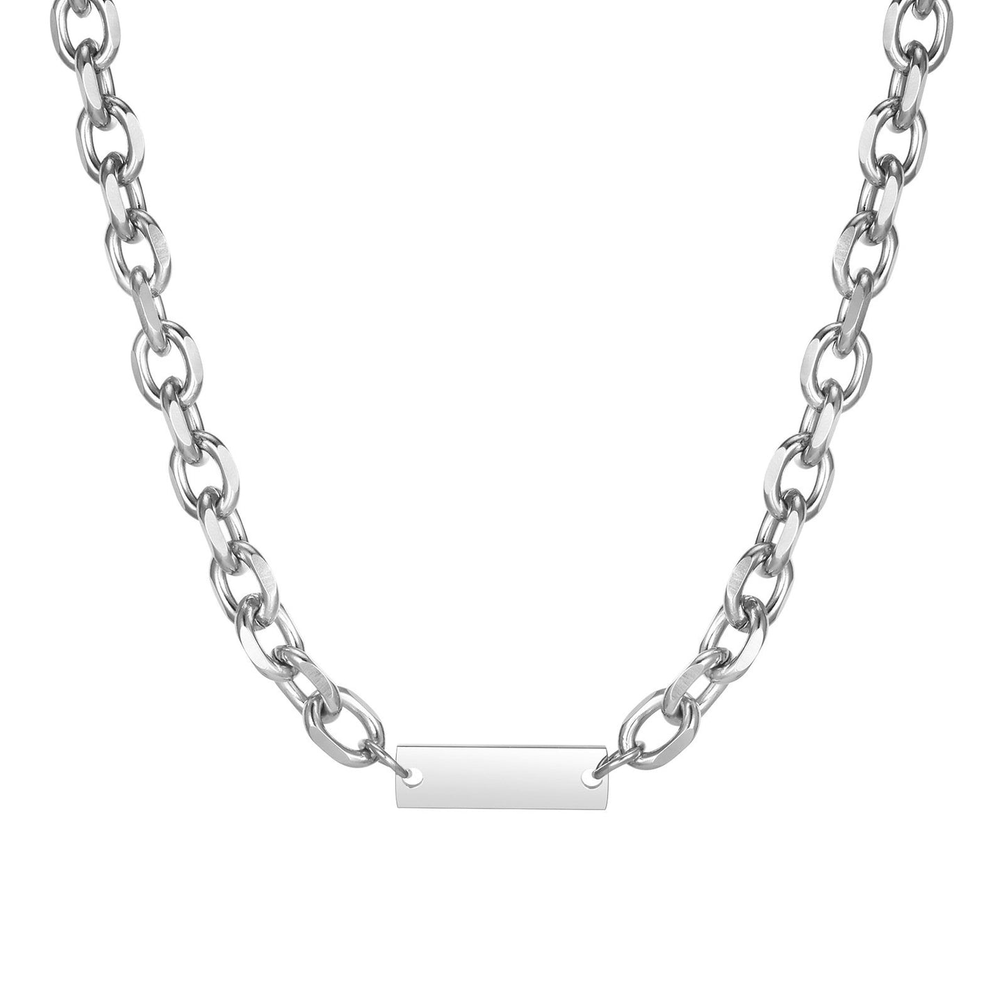 Stainless Steel Cable Chain Men's Necklace
