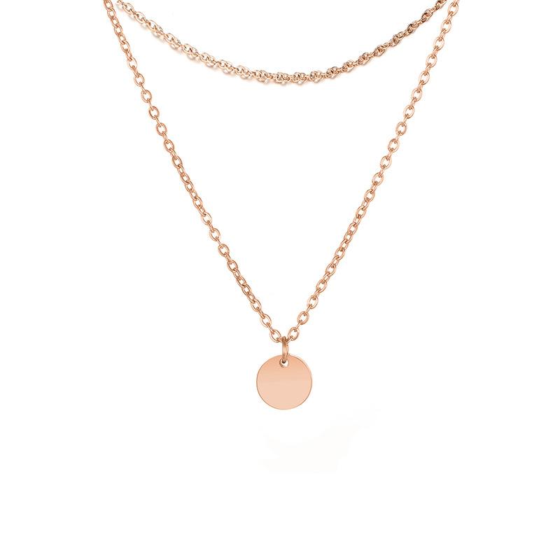 Mini 6mm Round Disc Double Layered Necklace