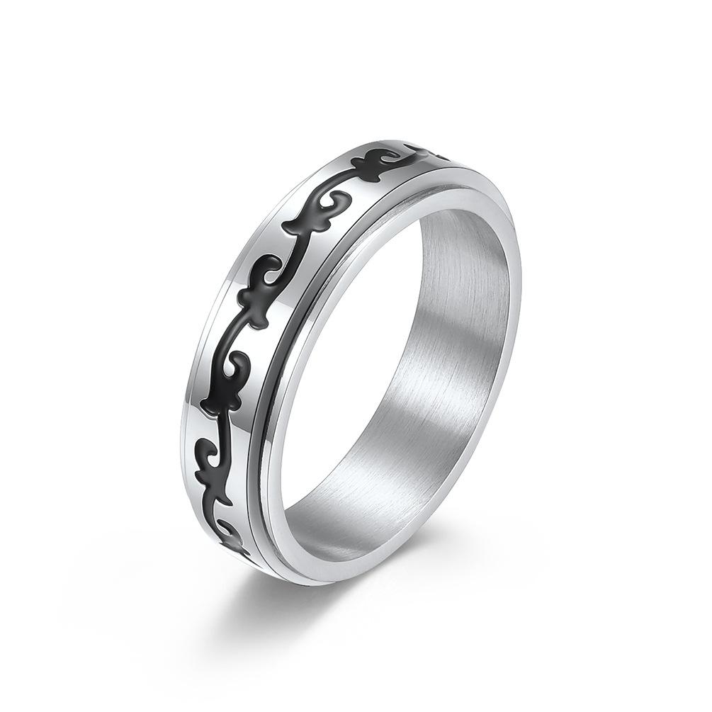 Celtic Vine Stainless Steel Spinner Ring