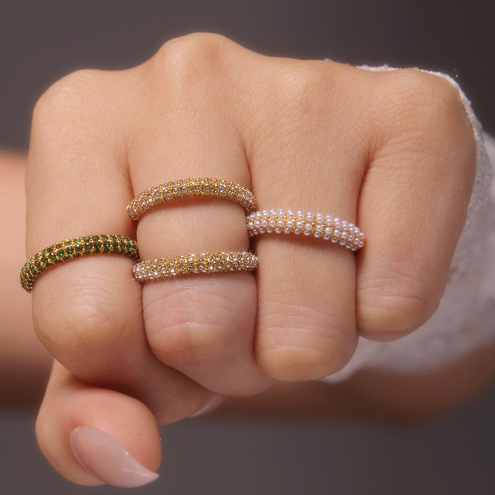 18K Gold PVD Stainless Steel Cubic Zirconia Ring