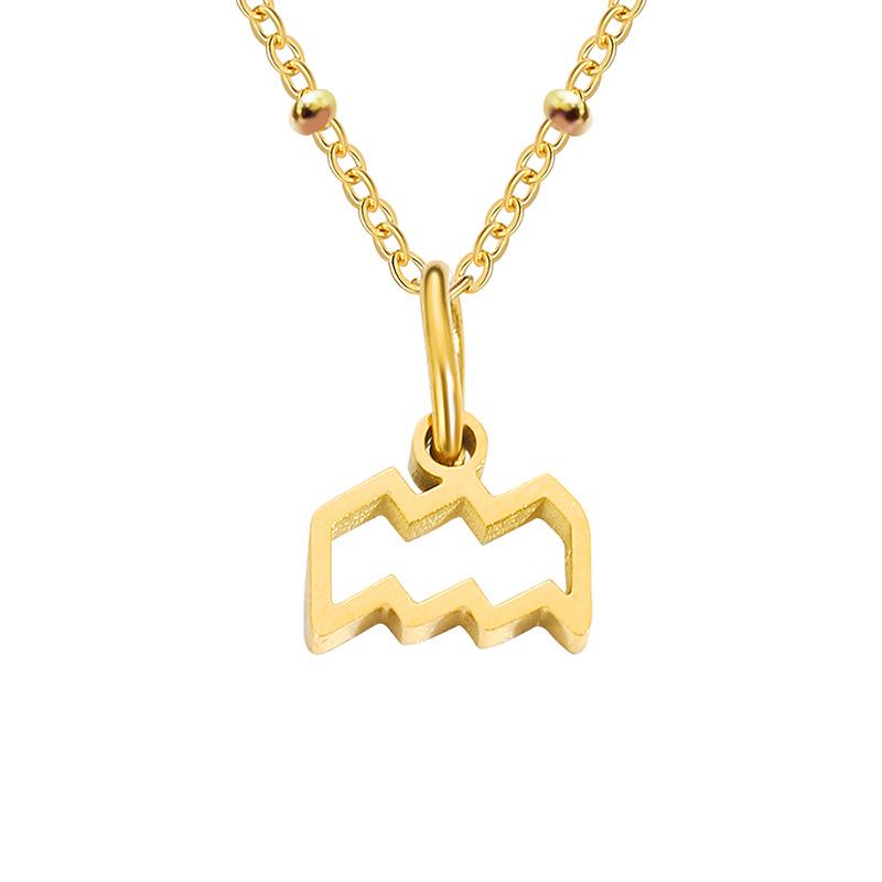 Stainless Steel Ball Chain Zodiac Necklace