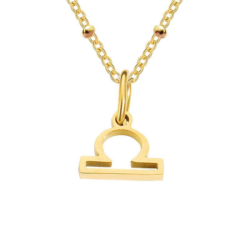 Stainless Steel Ball Chain Zodiac Necklace