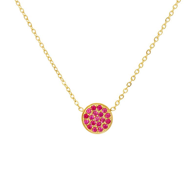 Inlay Birthstone Pendant Necklace