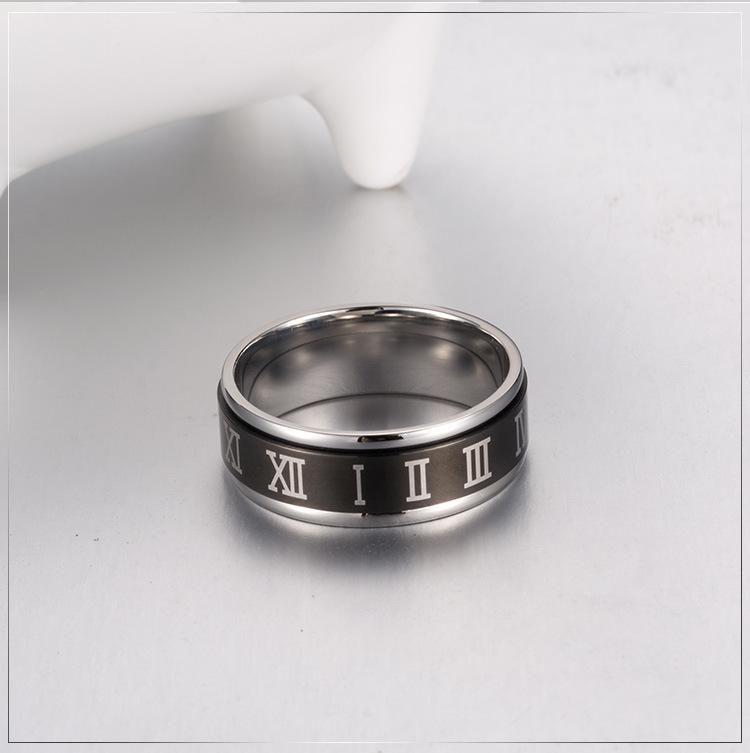 Roman Numerals Men's Spinner Ring