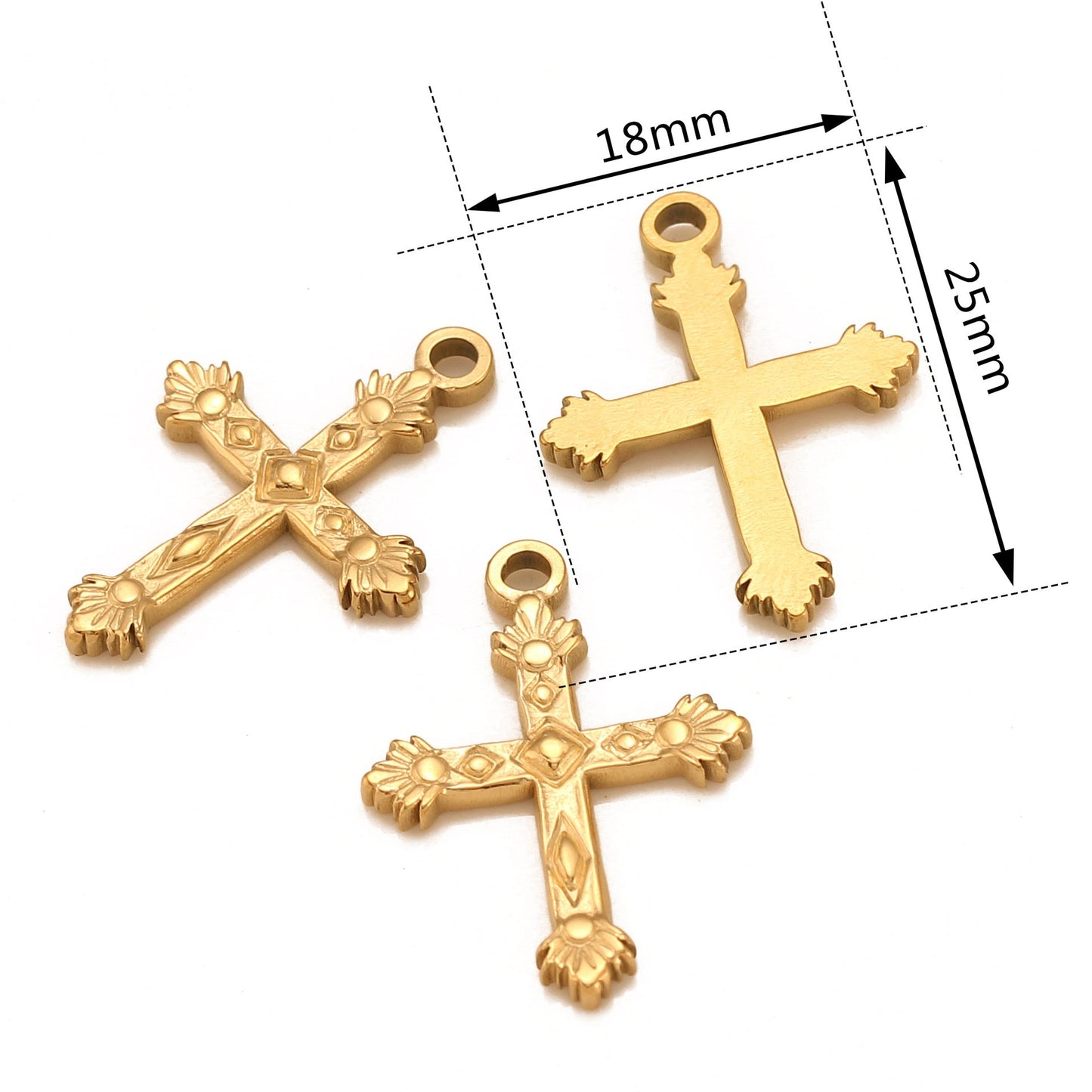 3D Creative Stainless Steel Cross Pendant
