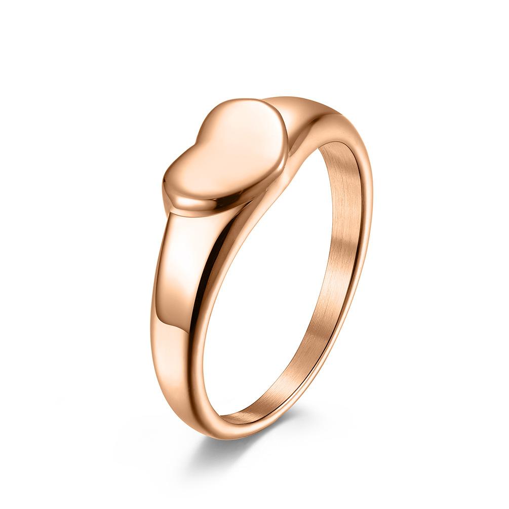 Stainless Steel Heart Shape Women's Blank Ring