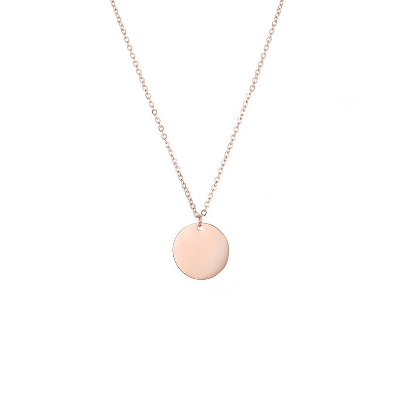 Stainless Steel 15mm Round Disc Blank Necklace