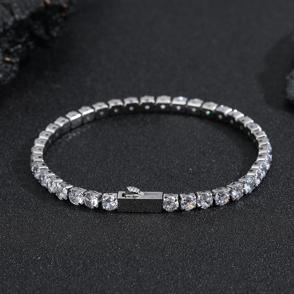 Round Zircon Tennis Bracelets with Clasp